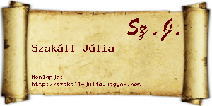 Szakáll Júlia névjegykártya