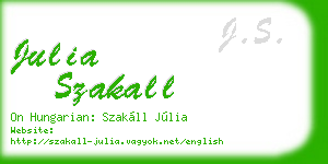 julia szakall business card